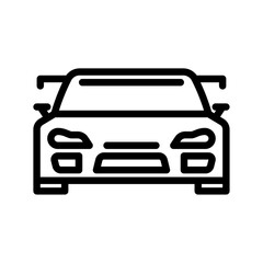 sports car outline icon. racing car black line illustration.