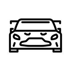 Obraz premium sports car outline icon. racing car black line illustration.