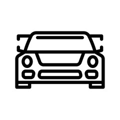 sports car outline icon. racing car black line illustration.