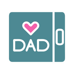Simple Dad Appreciation Illustration with Heart Symbol and Modern Design Elements