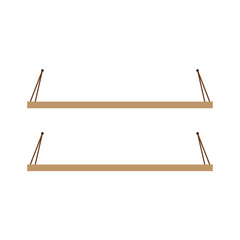 Empty wooden store shelves. Vector illustration 