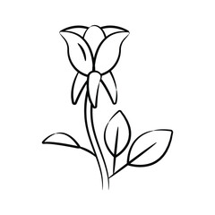 Beautifully designed doodle icon showing floral stem
