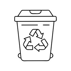 recyclingbin icon, recyclingbin line art - simple line art of recyclingbin, perfect for recyclingbin logos and icons