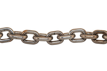 metal chain links isolated on white background