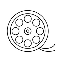 reeloffilm icon, reeloffilm line art - simple line art of reeloffilm, perfect for reeloffilm logos and icons