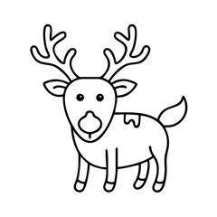 reindeer icon, reindeer line art - simple line art of reindeer, perfect for reindeer logos and icons
