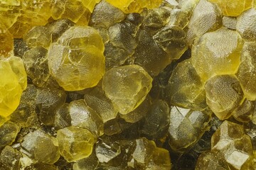 Garnet (andradite, hessanite) crystals. Sinyaya Rechka deposit, Far East, Russia. High magnification microphotograph- photo scale 10X.