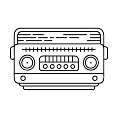 retrocarradio icon, retrocarradio line art - simple line art of retrocarradio, perfect for retrocarradio logos and icons