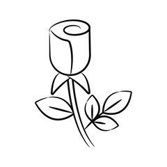 Download our handy doodle icon of small rosebud