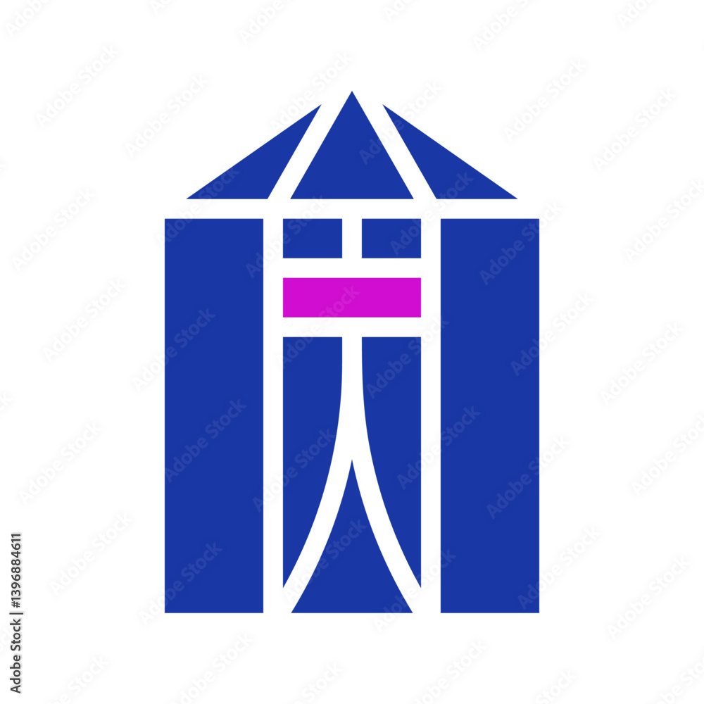 Poster geometric abstraction presenting a structured, minimalist design with strong lines