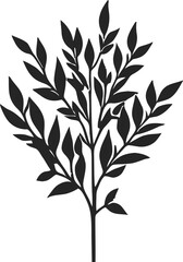 A tree leaf vector silhouette