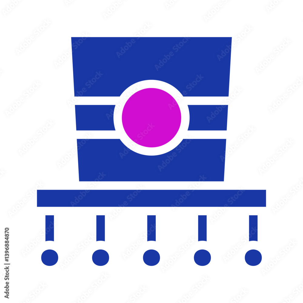 Poster abstract futuristic structure with geometric elements and vibrant color scheme