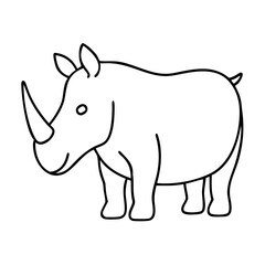 rhino icon, rhino line art - simple line art of rhino, perfect for rhino logos and icons