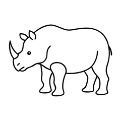 rhino icon, rhino line art - simple line art of rhino, perfect for rhino logos and icons