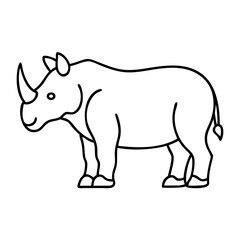 rhino icon, rhino line art - simple line art of rhino, perfect for rhino logos and icons