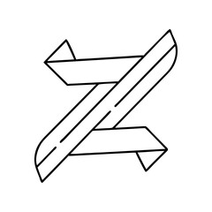 ribbon icon, ribbon line art - simple line art of ribbon, perfect for ribbon logos and icons