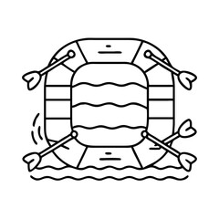 riverraft icon, riverraft line art - simple line art of riverraft, perfect for riverraft logos and icons