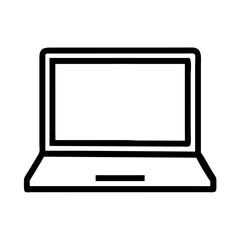 Laptop with Blank Screen Icon Design
