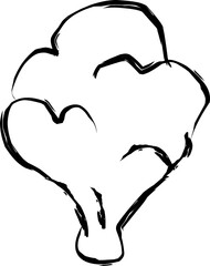 broccoli icon in doodle style