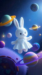 easter bunny in the night