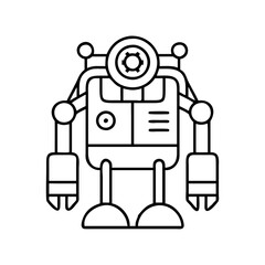 robot icon, robot line art - simple line art of robot, perfect for robot logos and icons