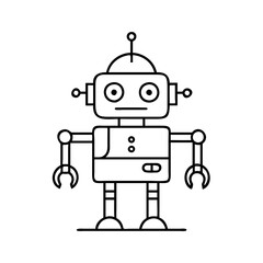 robot icon, robot line art - simple line art of robot, perfect for robot logos and icons