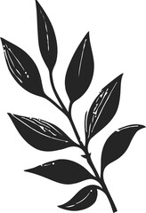 A tree leaf vector silhouette