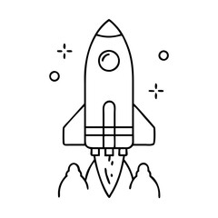 rocket icon, rocket line art - simple line art of rocket, perfect for rocket logos and icons