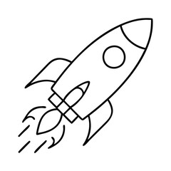 rocket icon, rocket line art - simple line art of rocket, perfect for rocket logos and icons