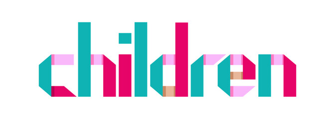 typography CHILDREN word art illustration, vector editable, poster, tshirt.