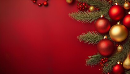 Obraz premium red christmas ball