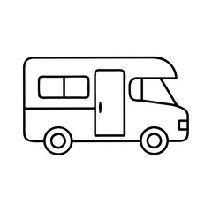 rv icon, rv line art - simple line art of rv, perfect for rv logos and icons