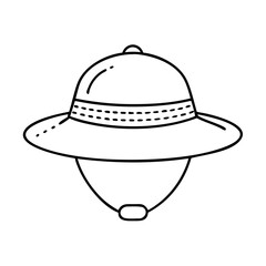 safarihat icon, safarihat line art - simple line art of safarihat, perfect for safarihat logos and icons