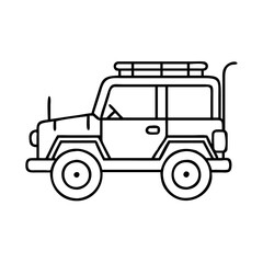 safarijeep icon, safarijeep line art - simple line art of safarijeep, perfect for safarijeep logos and icons