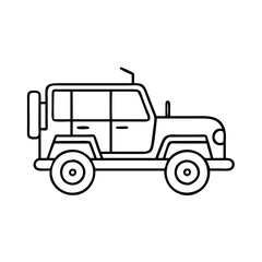 safarijeep icon, safarijeep line art - simple line art of safarijeep, perfect for safarijeep logos and icons