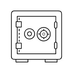safebox icon, safebox line art - simple line art of safebox, perfect for safebox logos and icons