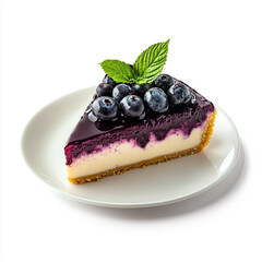 cheesecake with berries and mint