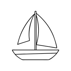 sailboat icon, sailboat line art - simple line art of sailboat, perfect for sailboat logos and icons