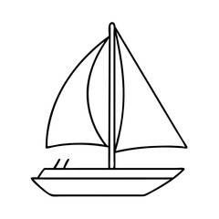 sailboat icon, sailboat line art - simple line art of sailboat, perfect for sailboat logos and icons