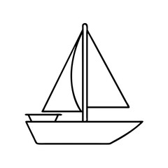 sailboat icon, sailboat line art - simple line art of sailboat, perfect for sailboat logos and icons