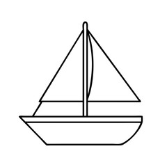 sailboat icon, sailboat line art - simple line art of sailboat, perfect for sailboat logos and icons