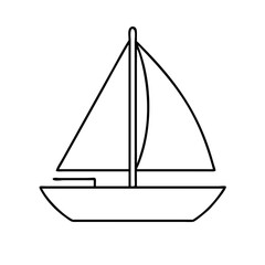 sailboat icon, sailboat line art - simple line art of sailboat, perfect for sailboat logos and icons