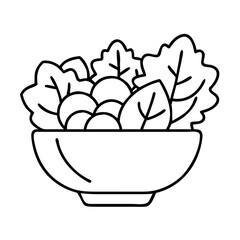 salad icon, salad line art - simple line art of salad, perfect for salad logos and icons
