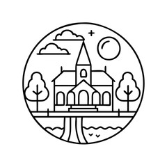 sanctuary icon, sanctuary line art - simple line art of sanctuary, perfect for sanctuary logos and icons