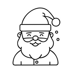 santaclaus icon, santaclaus line art - simple line art of santaclaus, perfect for santaclaus logos and icons