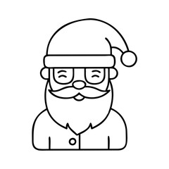 santaclaus icon, santaclaus line art - simple line art of santaclaus, perfect for santaclaus logos and icons
