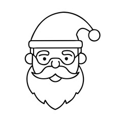 santaclaus icon, santaclaus line art - simple line art of santaclaus, perfect for santaclaus logos and icons