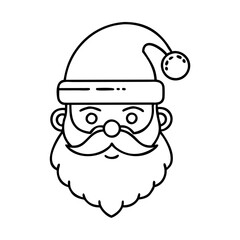 santaclaus icon, santaclaus line art - simple line art of santaclaus, perfect for santaclaus logos and icons