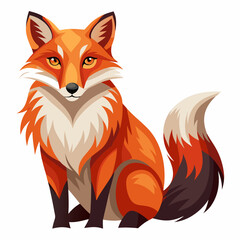 red fox vector illustration