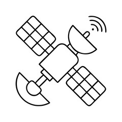 satellite icon, satellite line art - simple line art of satellite, perfect for satellite logos and icons